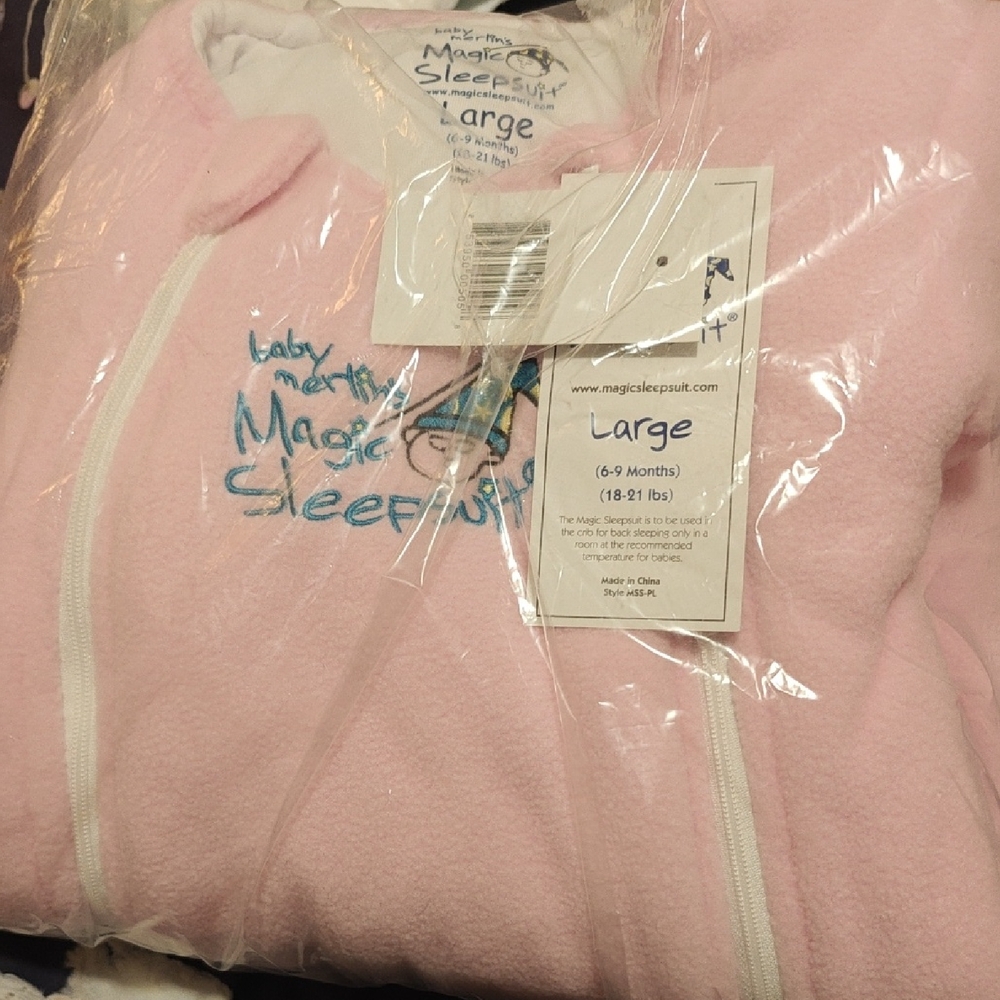 Baby Merlin's Pink Baby Sleep Suit - Large